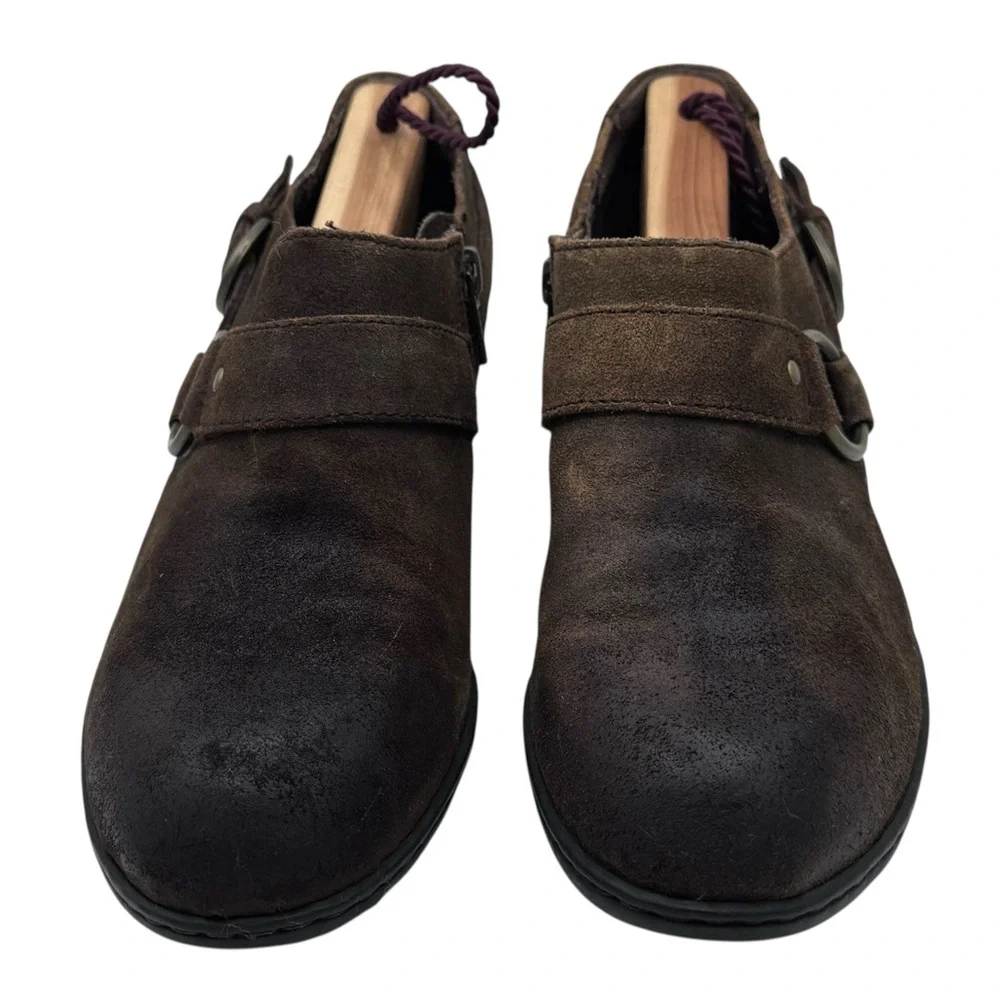 Born Women’s Dark Brown Suede Buckled Loafers - Size 7.5